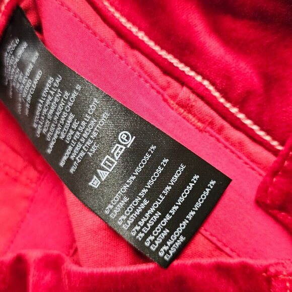 Anthropologie Maeve The Colette Wide Leg Crop Pant, Velvet, High Rise,Red, 28 - Picture 6 of 10